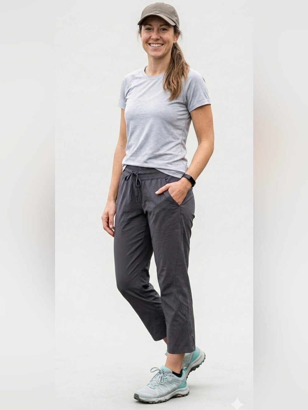 The North Face hiking crop pant joggers dance pants grey small T3